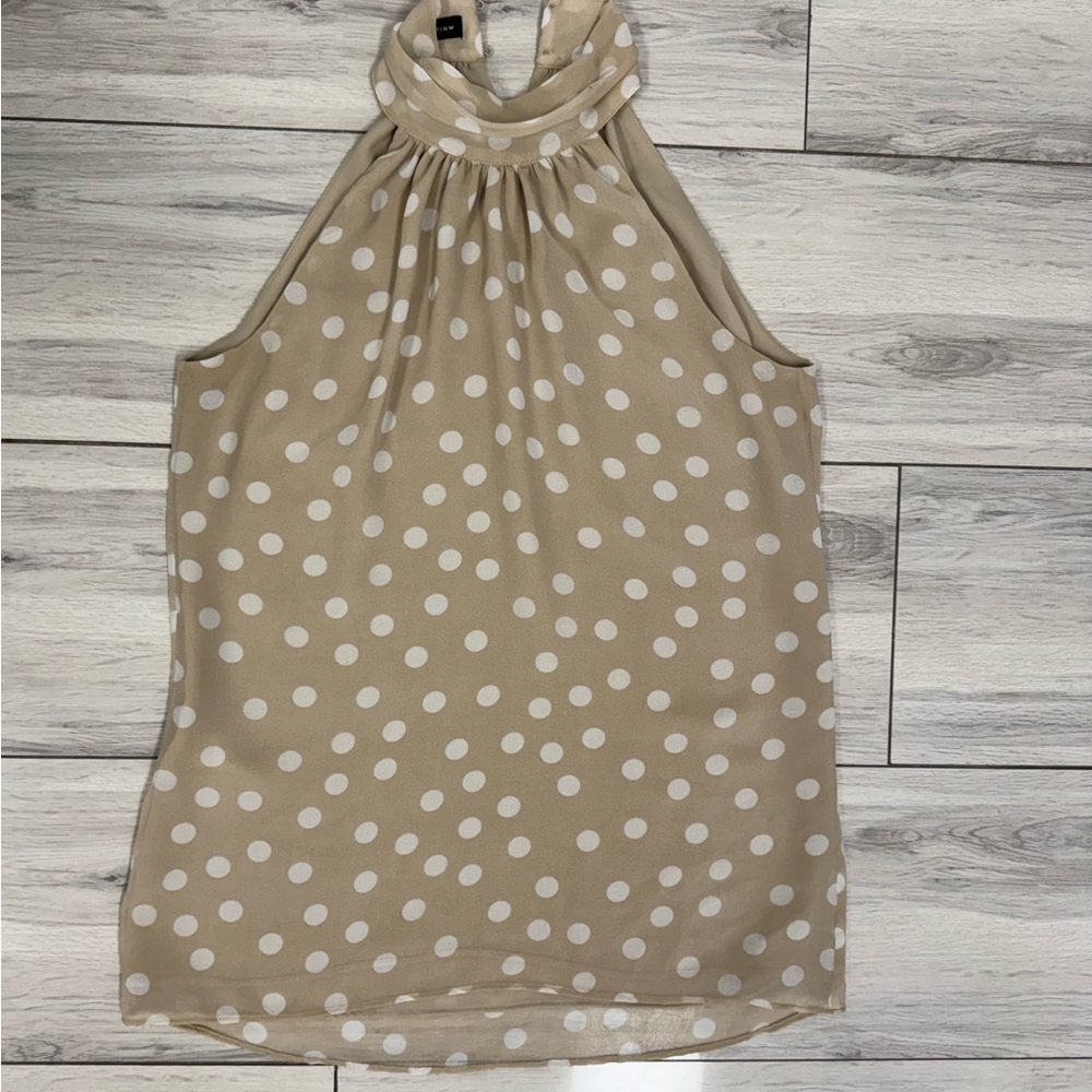 White House Black Market Tan Halter Blouse